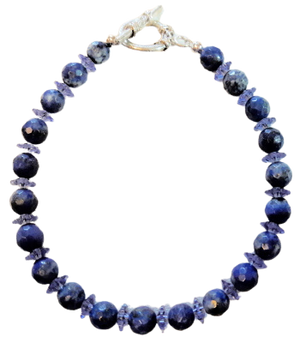 Sodalite Lavender Swarovski Crystal Bracelet