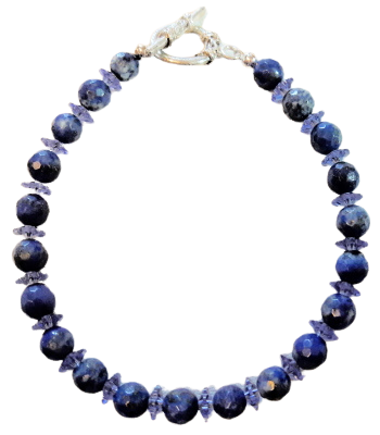 Sodalite Lavender Swarovski Crystal Bracelet