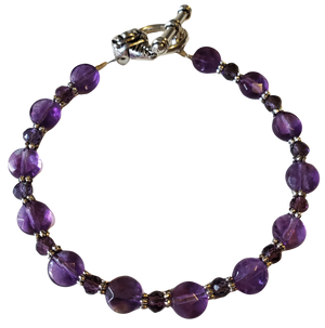 Amethyst Purple Rondelle Bracelet