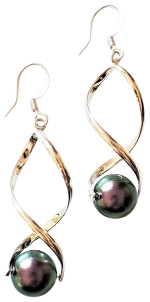 Swarovski Pearl Twisted Earrings