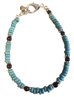 Howlite Turquoise Garnet Bracelet