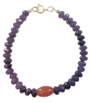 Purple Beads Carnelian Bracelet