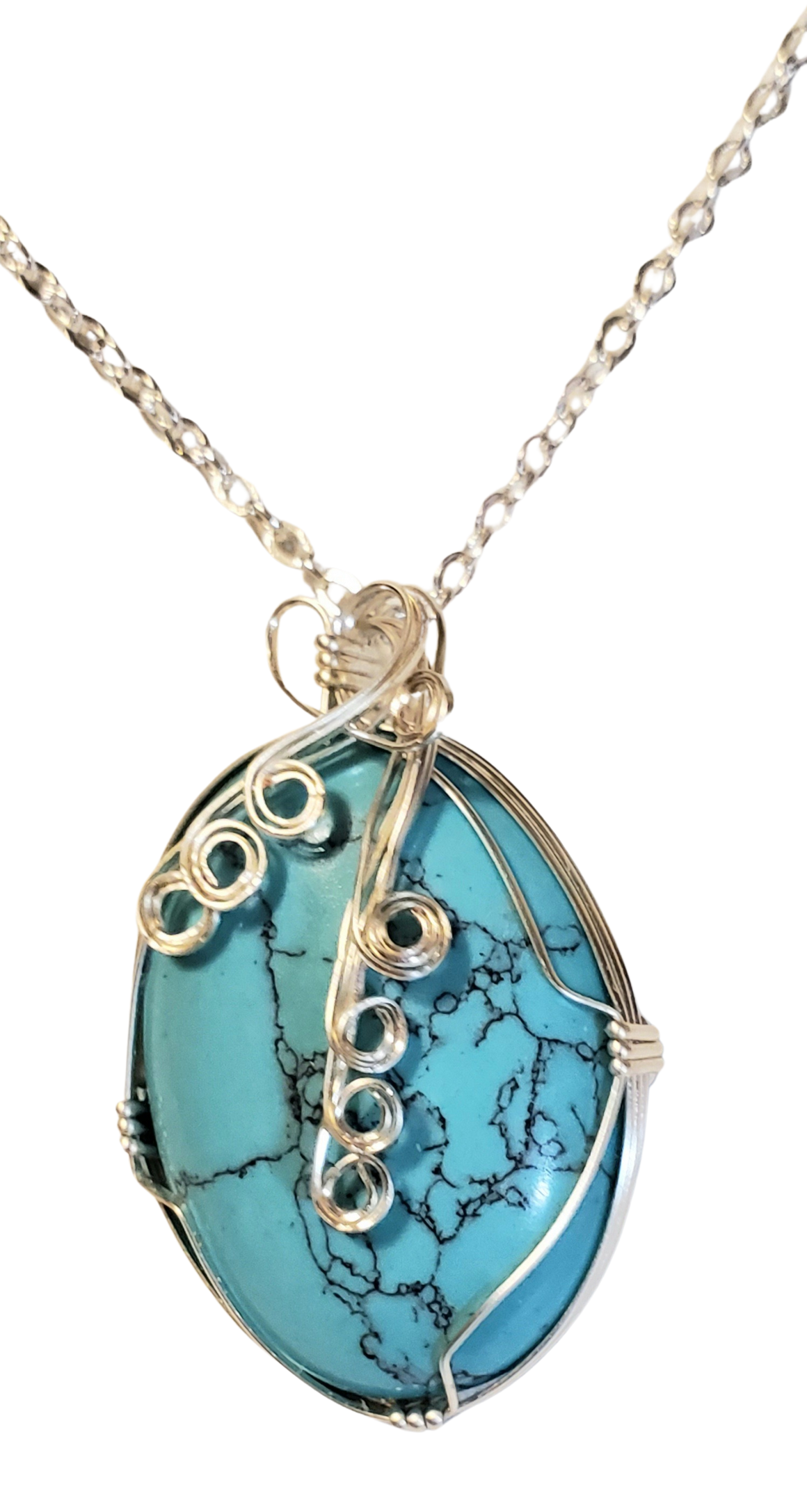 Turquoise Howlite Wire Wrap Necklace 6