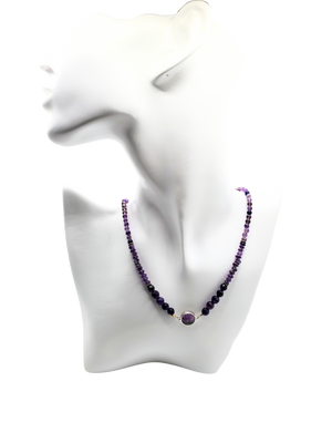 Amethyst Round Focal Bead Necklace