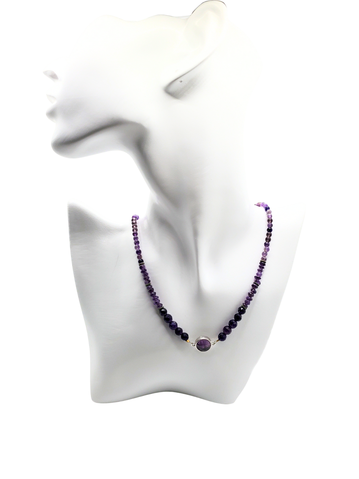 Amethyst Round Focal Bead Necklace