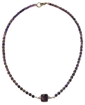 Amethyst Square Focal Bead Necklace