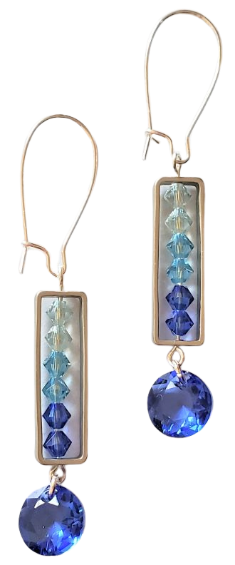 Sapphire Blue Cage Earrings