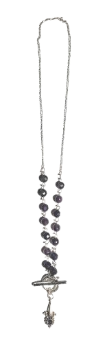 Amethyst Silver Toggle Necklace
