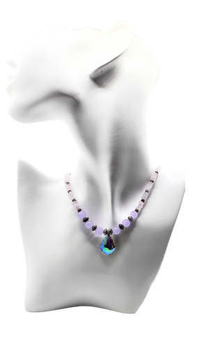 Lavender Jade Swarovski Crystal Necklace