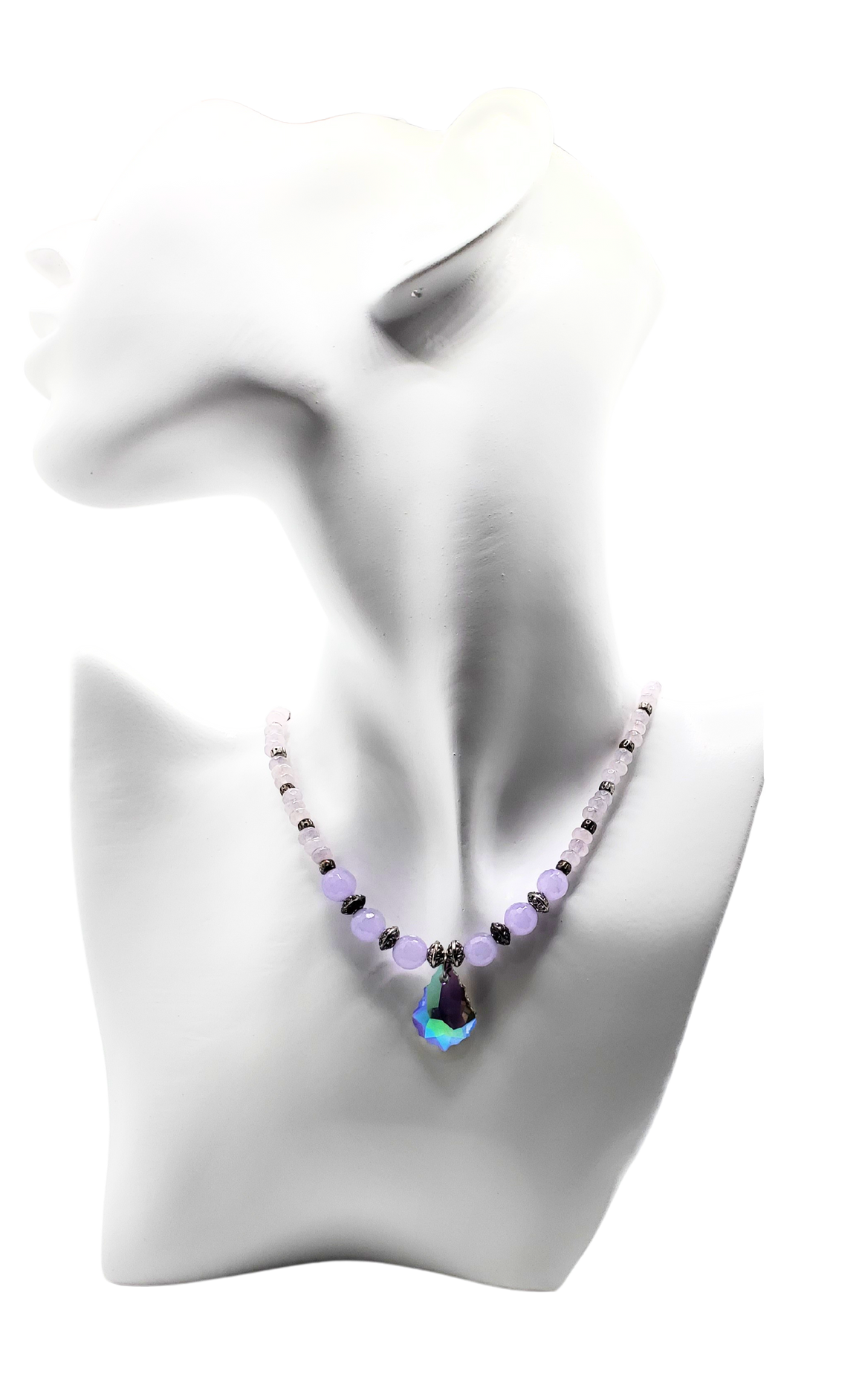 Lavender Jade Swarovski Crystal Necklace