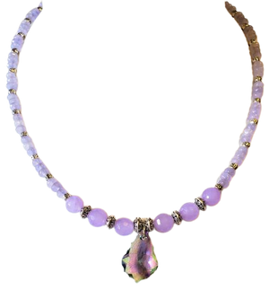 Lavender Jade Swarovski Crystal Necklace