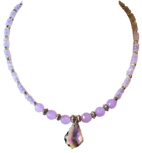 Lavender Jade Swarovski Crystal Necklace