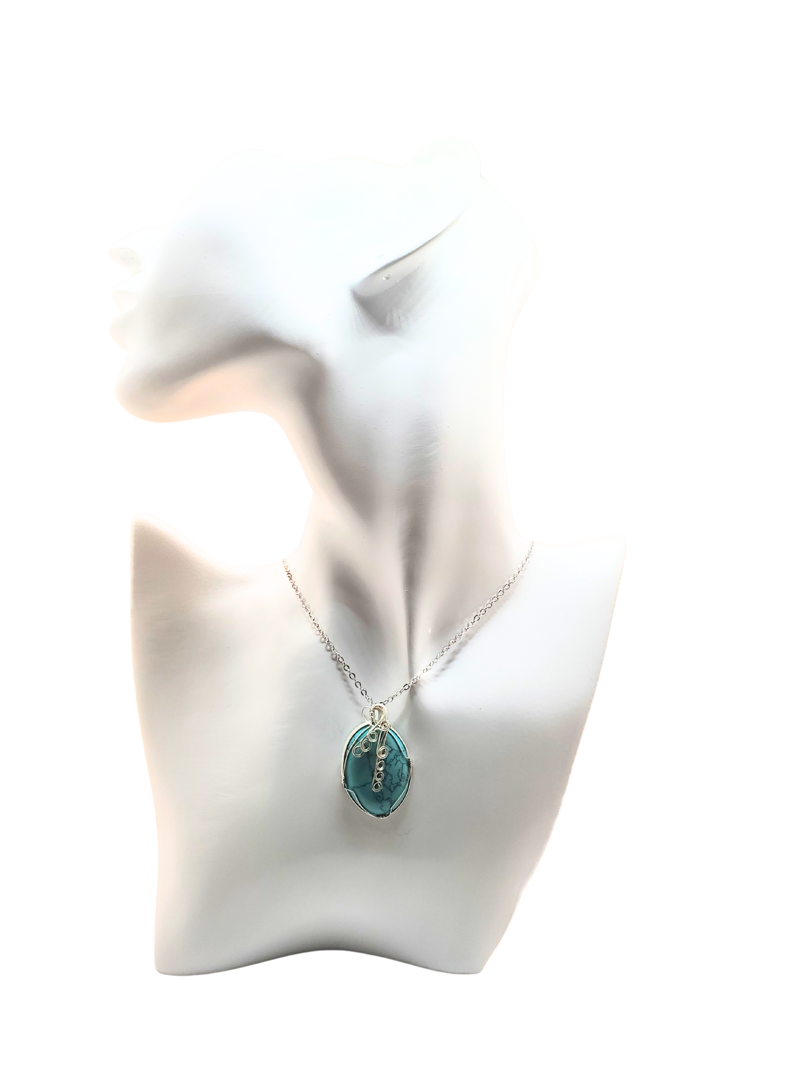 Turquoise Howlite Wire Wrap Necklace 6