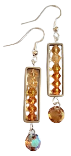 Yellow Swarovski Crystal Frame Earrings