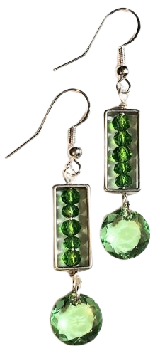 Green Swarovski Crystal Cage Earrings