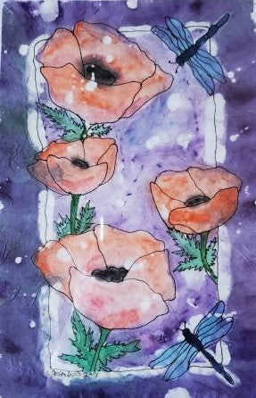 Poppies Batik Wall Art