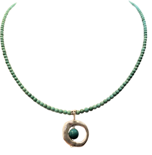 Turquoise Slip Bead Necklace