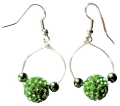 Green Swarovski Sparkle Hoop Earrings