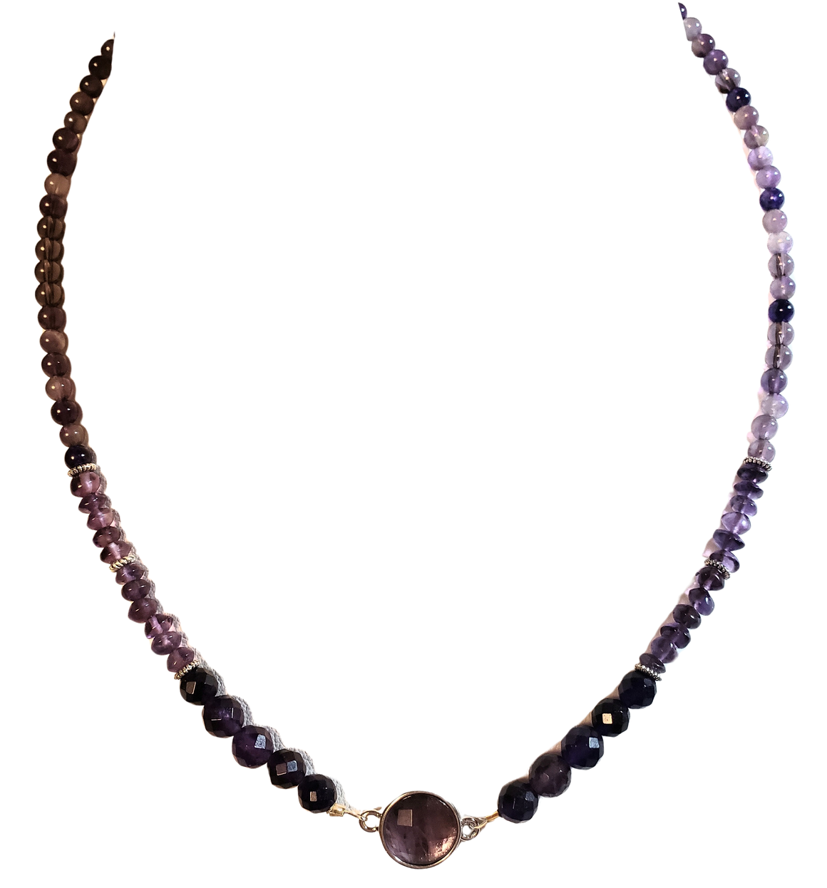 Amethyst Round Focal Bead Necklace