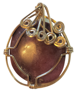 Red Agate Gold-Filled Wire Wrap Pendant