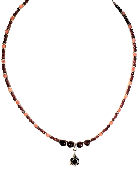 Coral Garnet Florette Necklace