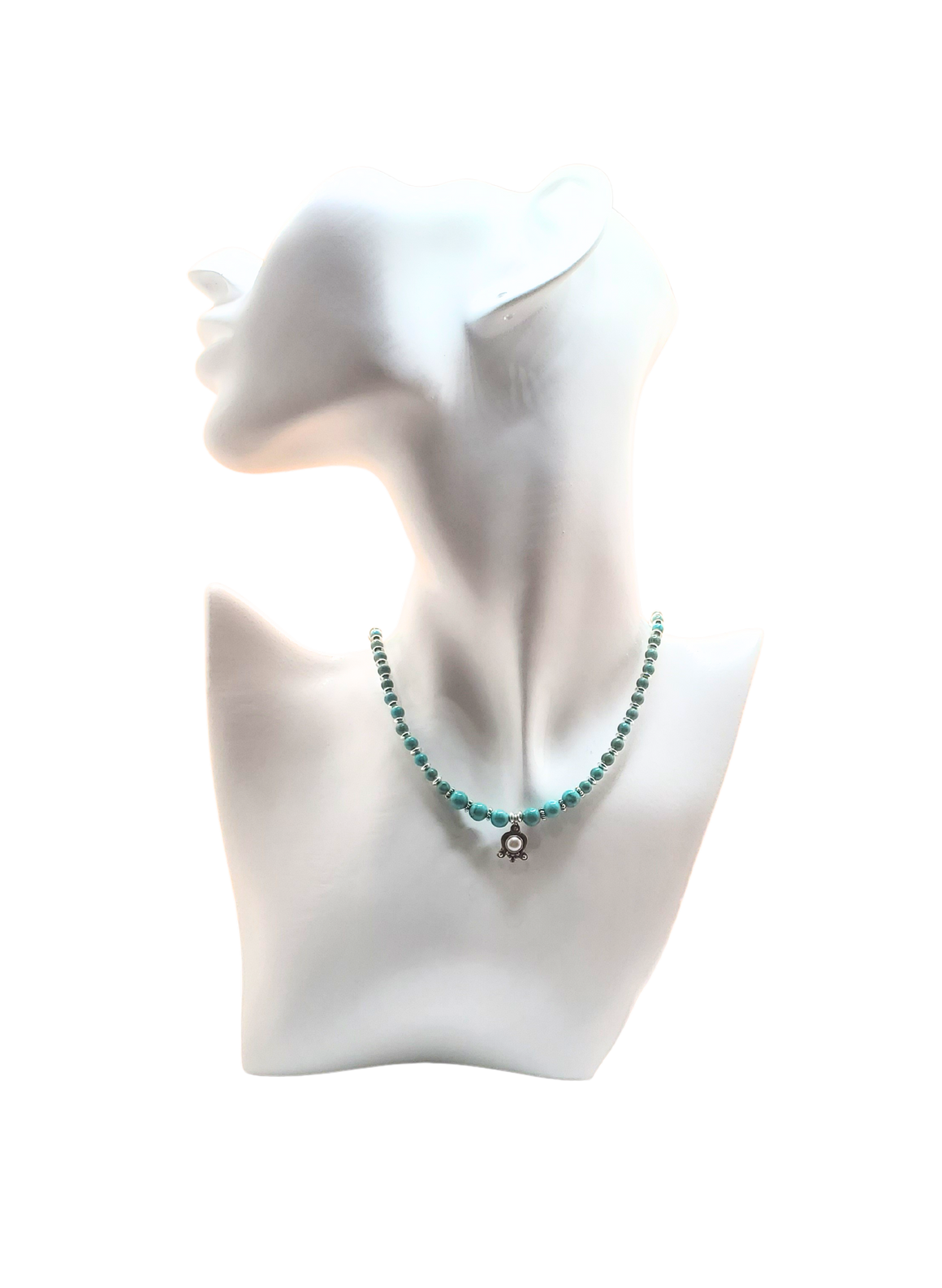 Faux Pearl Howlite Turquoise Necklace