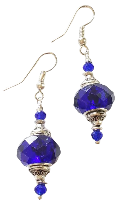 Sapphire Blue Lampwork Earrings