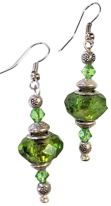Green Lampwork Earrings
