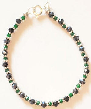 Green Black Rondelle Bracelet