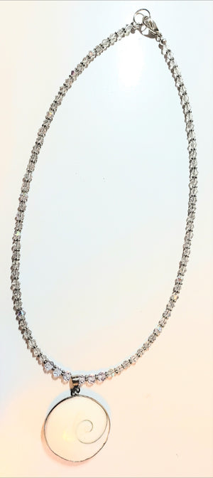 Shell Clear Rondelle Necklace